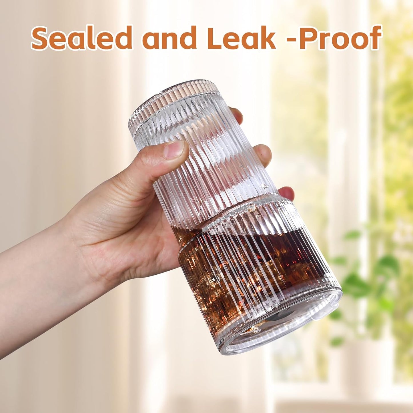 Elegant Ribbed Glass Tumblers Set™